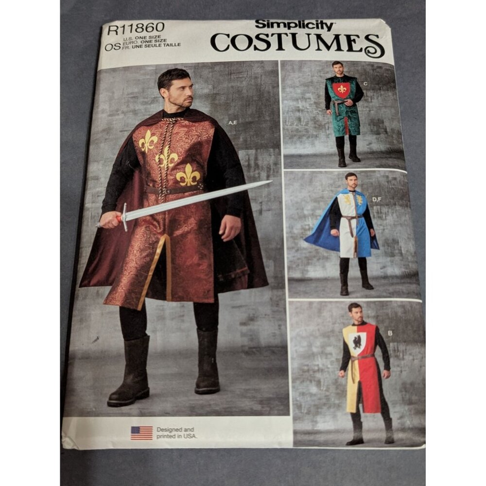 Simplicity R11860 Medieval Tabards, Capes, Heraldic Shields ONE SIZE UNCUT SCA